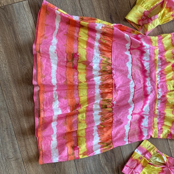 Scoop multicolored mini dress with pockets - Picture 8 of 8